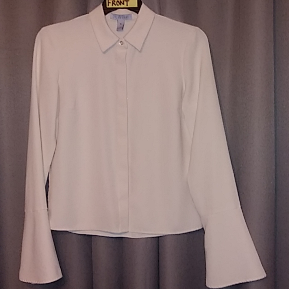 Dylan Gray Cream Button-Up Dress Blouse